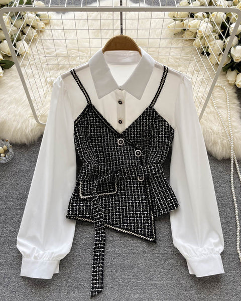 Çizgili Panelli Uzun Kollu Gömlek