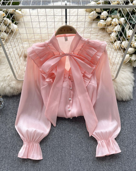 Parlayan Plise Fiyonklu Gömlek