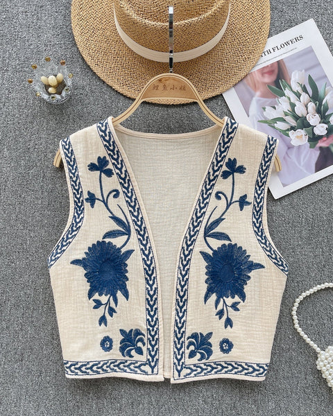 Etnik Tarz Nakışsız Yelek