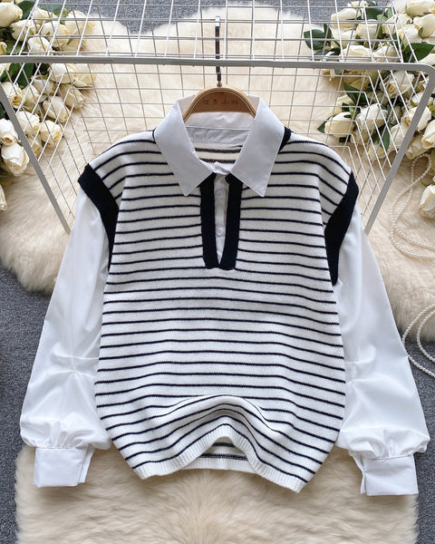 Sahte İki Parça Pachtwork Şerit Üst