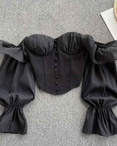 Askısız Şifon Uzun Kollu Üst