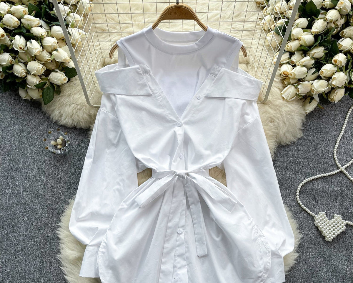 Niş Yapay İki Parça Patchwork Üst