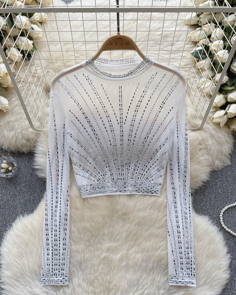 Boncuklu Şeffaf Alt Tişört