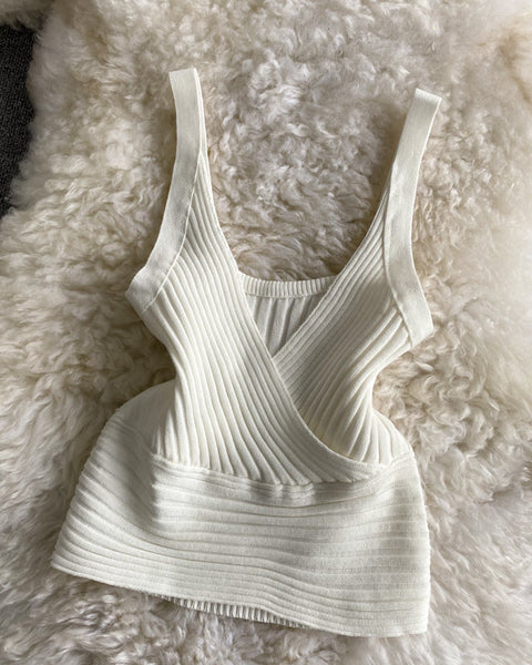 Vintage Çizgili Örgü Yelek