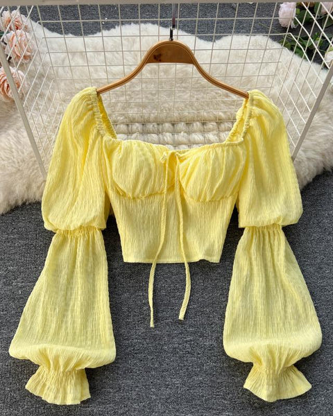 Niche Kare Yaka Puf Kol Bluz