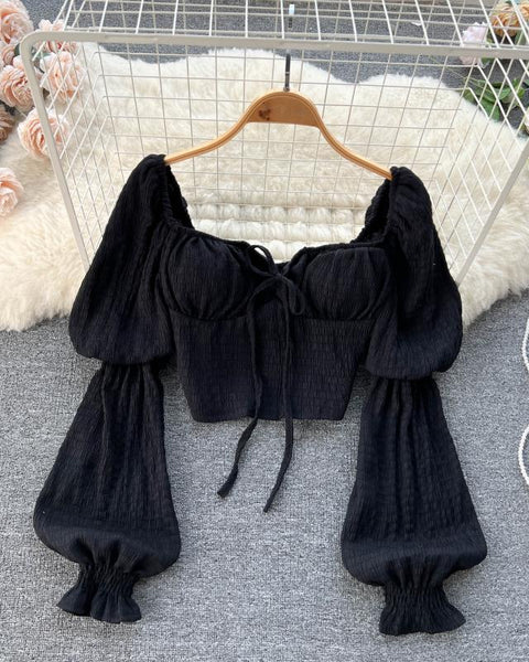 Niche Kare Yaka Puf Kol Bluz