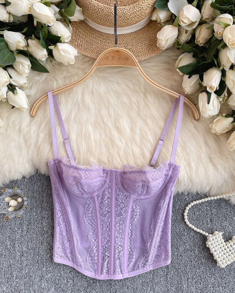 Dar Kesim Düz Renk Dantel Atlet