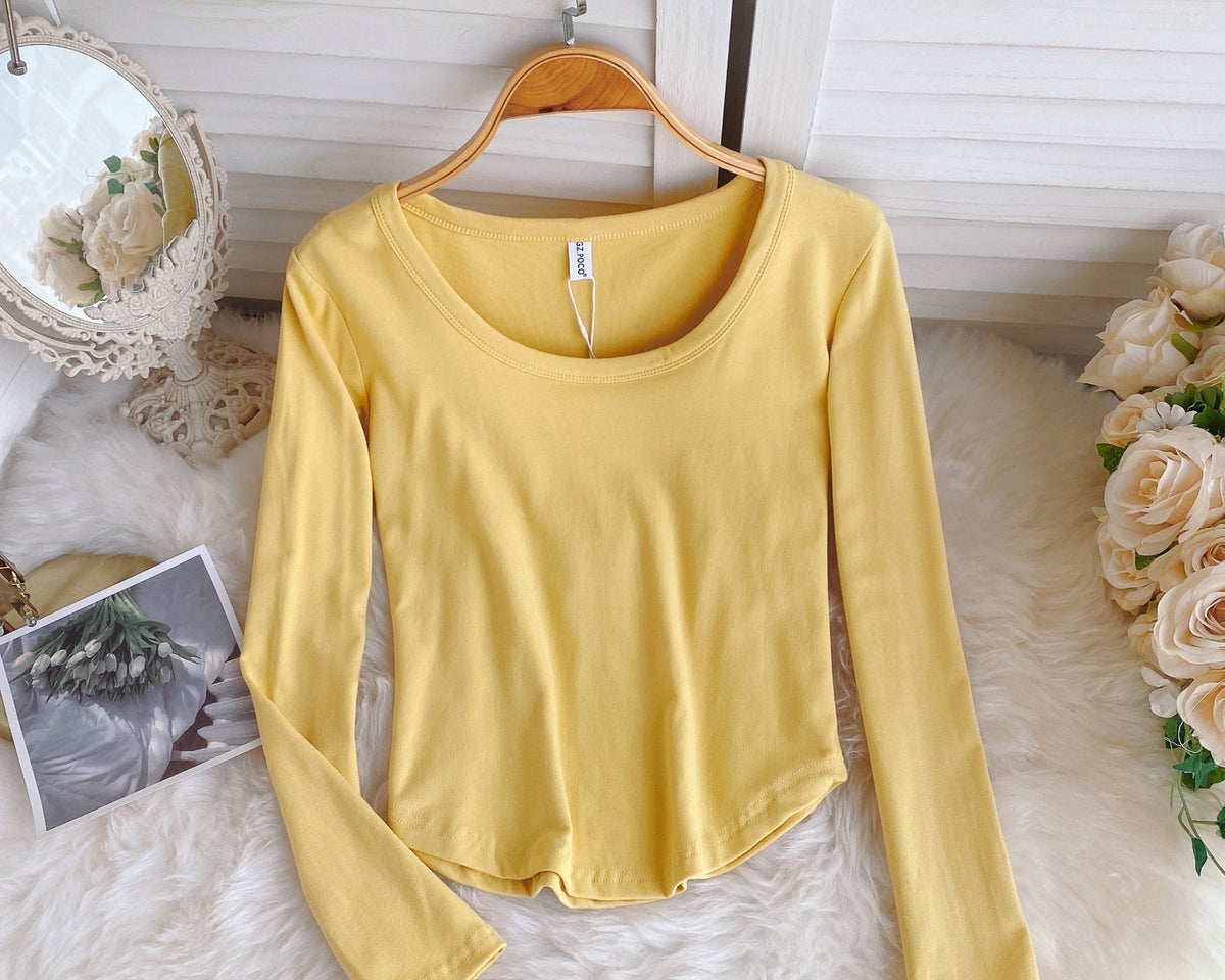 Basit Tasarım Şeker Renk T-Shirt