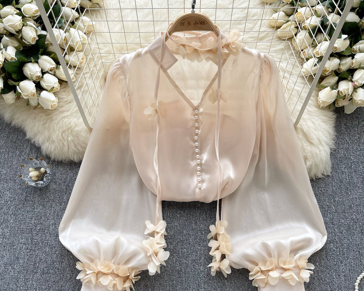 Kurumsal Dantel Saten Gömlek Ribbons ile