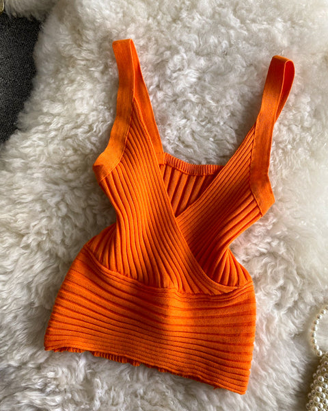 Vintage Çizgili Örgü Yelek