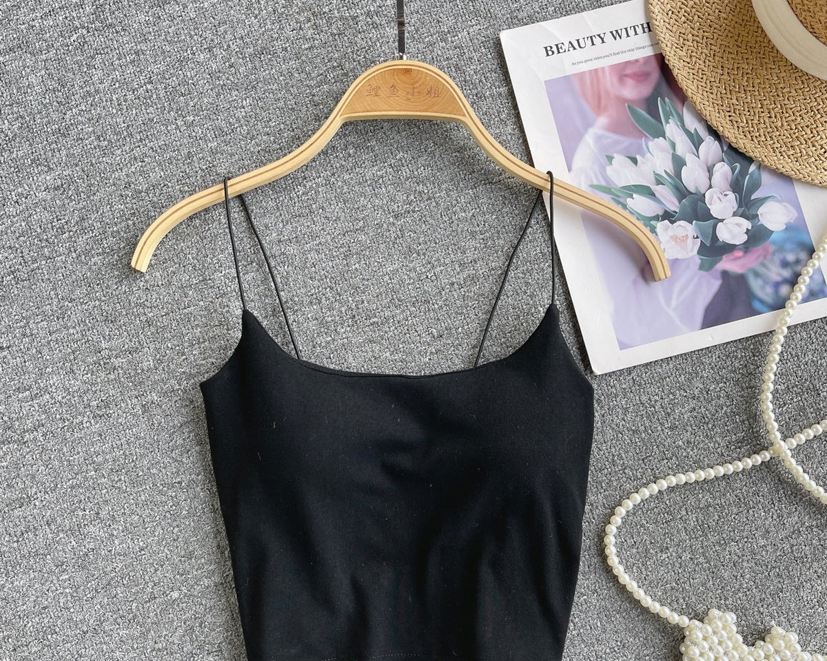 Basit Tasarım Şeker Renk Kolsuz Bluz