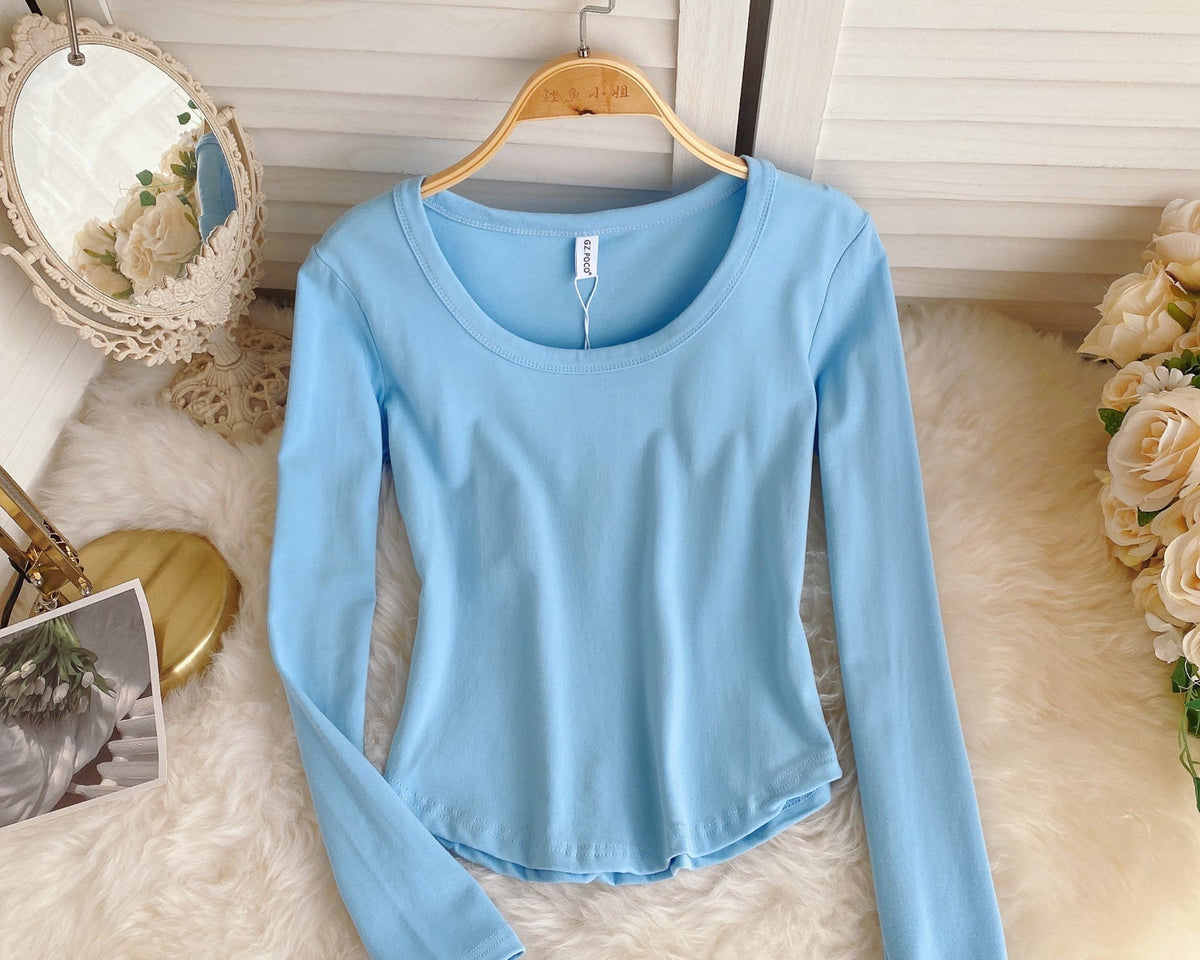 Basit Tasarım Şeker Renk T-Shirt