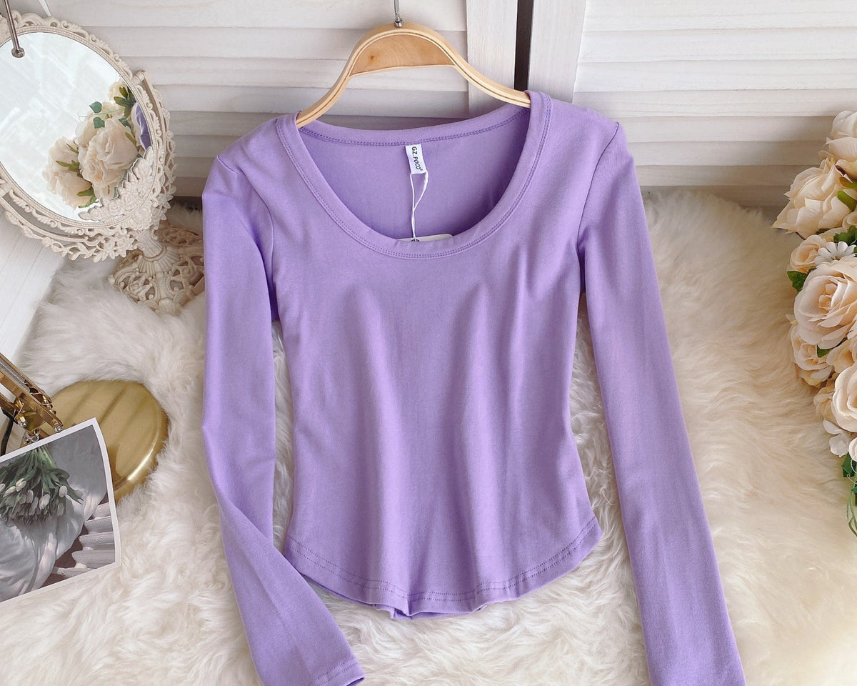 Basit Tasarım Şeker Renk T-Shirt