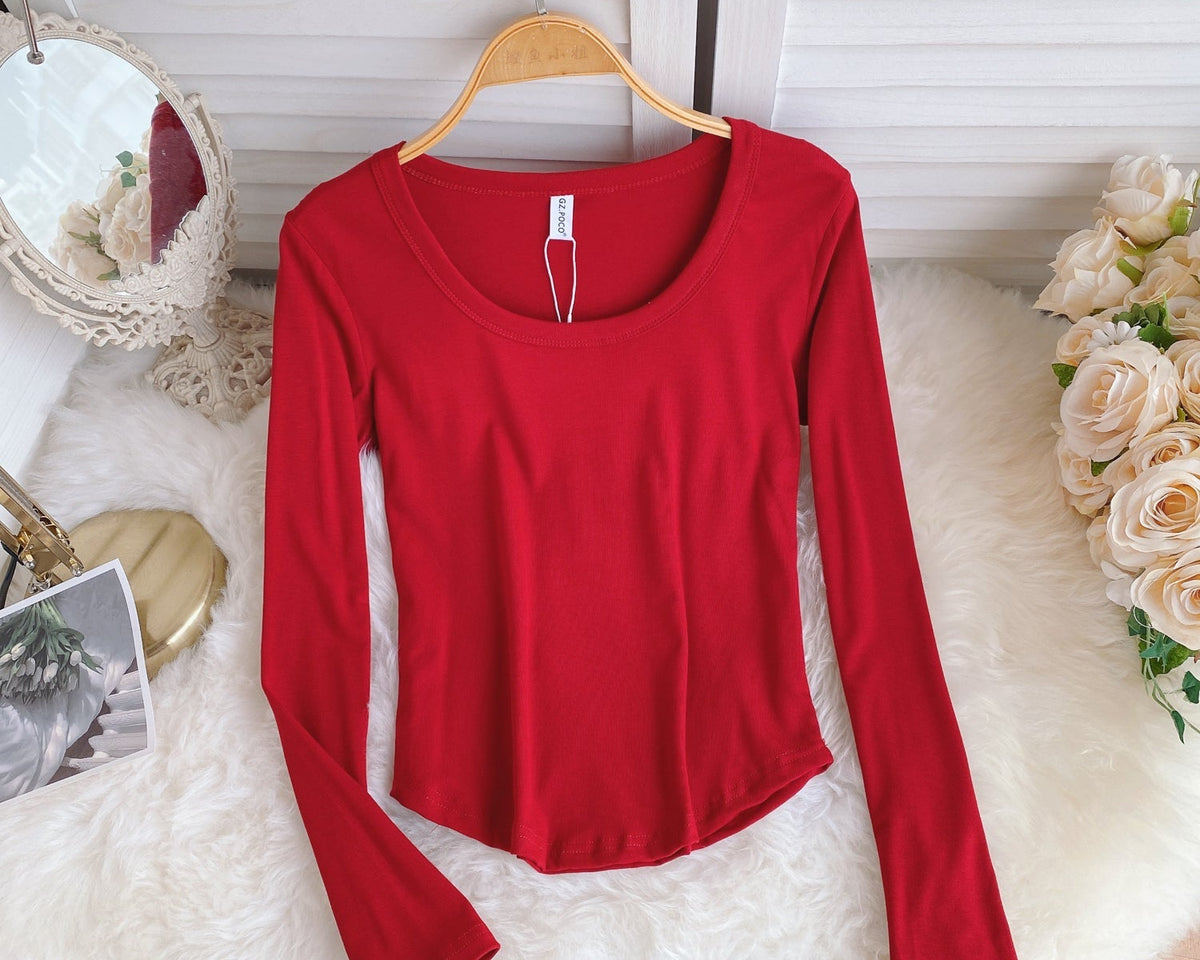 Basit Tasarım Şeker Renk T-Shirt