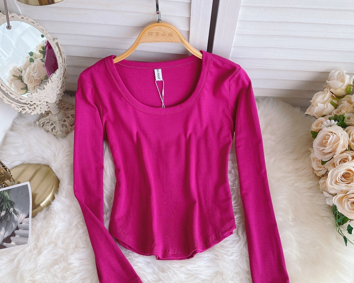 Basit Tasarım Şeker Renk T-Shirt