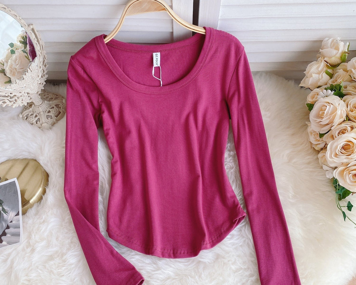 Basit Tasarım Şeker Renk T-Shirt