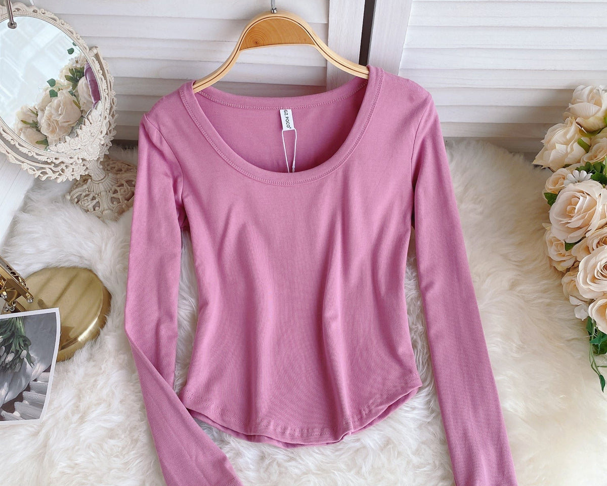 Basit Tasarım Şeker Renk T-Shirt