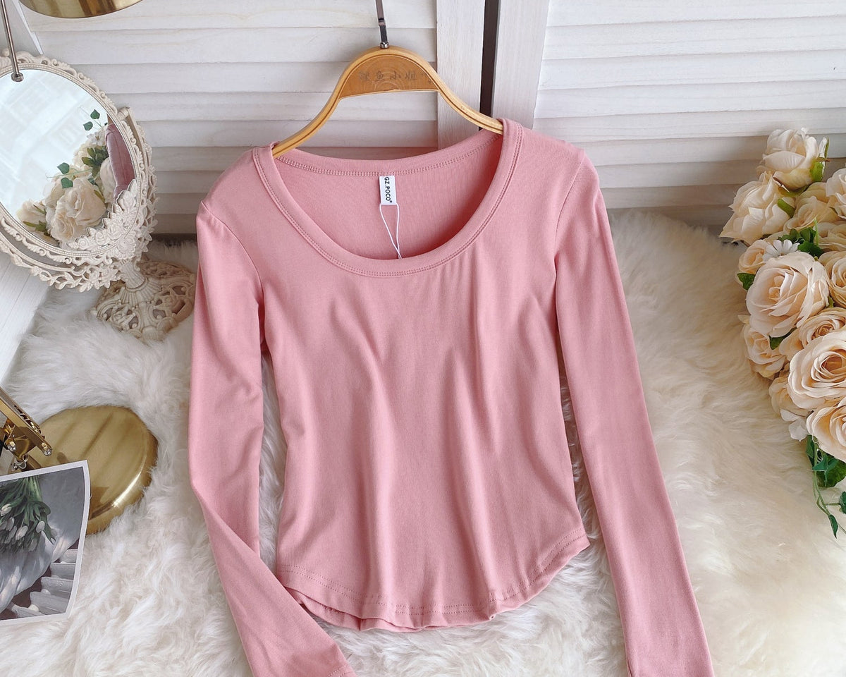 Basit Tasarım Şeker Renk T-Shirt