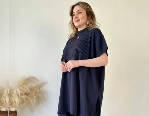 Asimetrik Oversize | Tunika Seti – Rahat & Şık