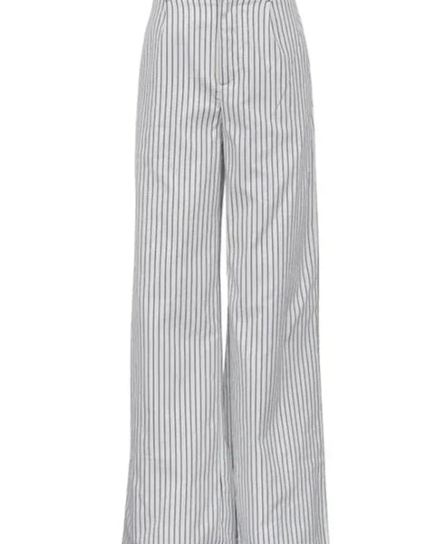 Çizgili Pantolon, Geniş Paça, Kemersiz