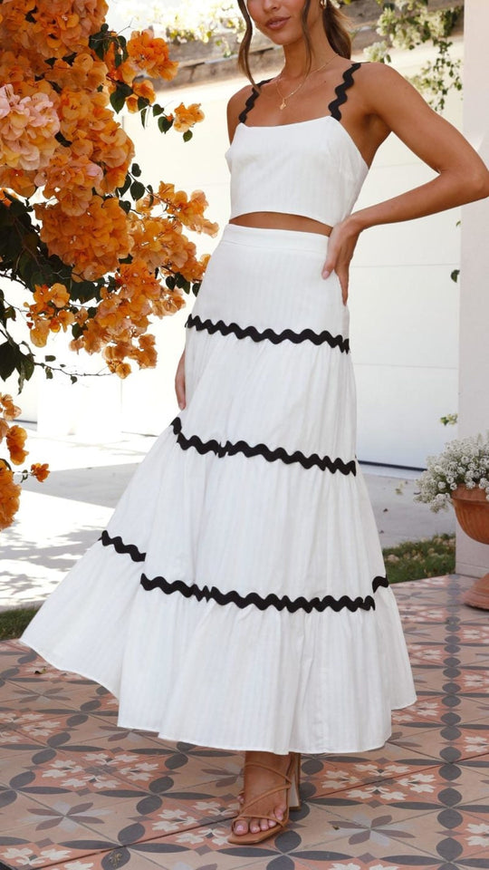 Bianca | Zıt Renkli Etek ve Üst ile Set