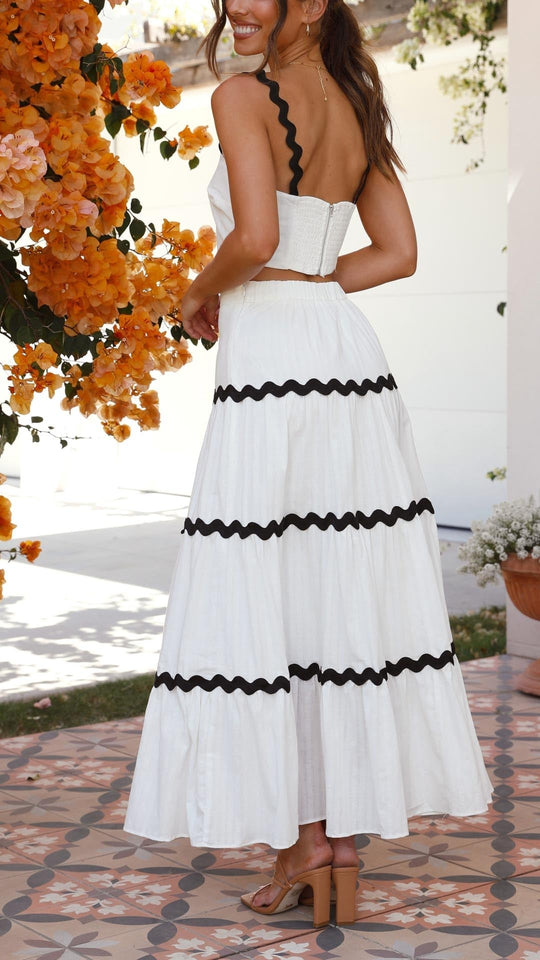 Bianca | Zıt Renkli Etek ve Üst ile Set