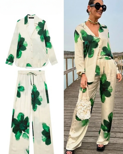 Anouk | Kapüşonlu Gömlek + Bol Paça Rahat Pantolon