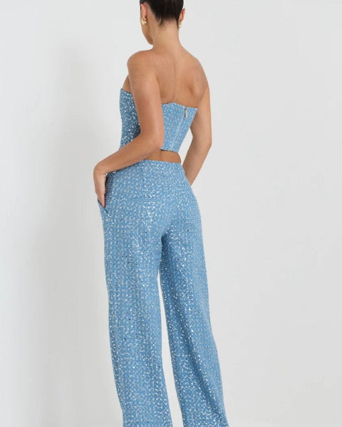 Belinda Payetli Kot Pantolon Seti