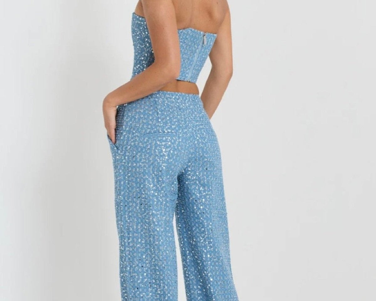 Belinda Payetli Kot Pantolon Seti