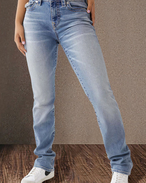 Chloey | Kadınlar için Düz Kesim Kot Pantolon