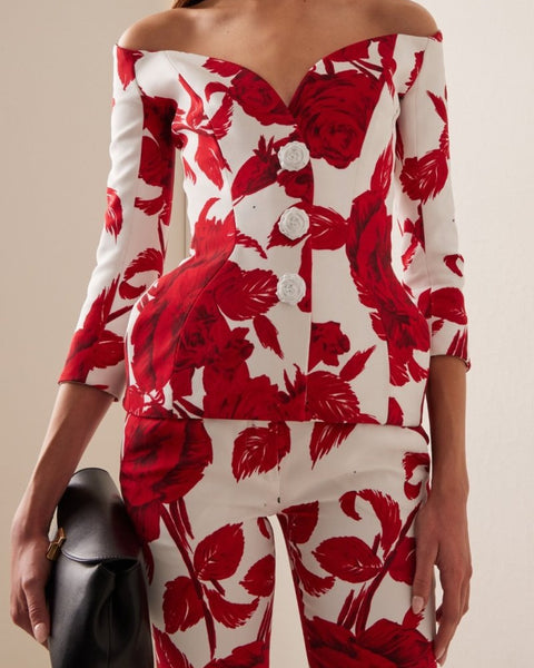 Çiçek Desenli "Cynthia" Askısız Set