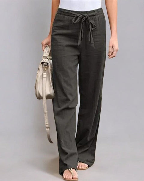 Astrid | Pamuk-Linenden Elastik Yaz Pantolonu