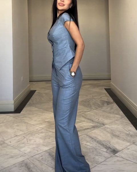 ENTA - Kısa Kollu Blazer ve Pantolon Seti