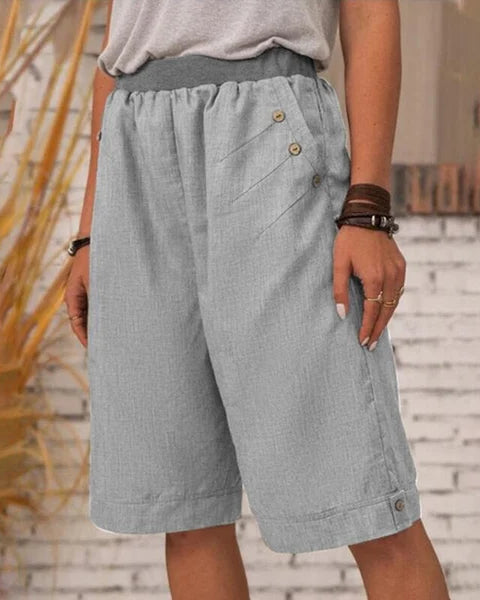 Carla | Beyaz Yaz Bermuda Şortları