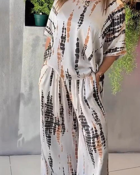 Aemilia | Yuvarlak Yaka İki Parça Saten Tulum