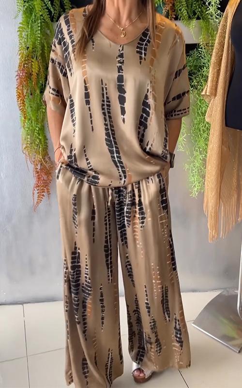 Aemilia | Yuvarlak Yaka İki Parça Saten Tulum