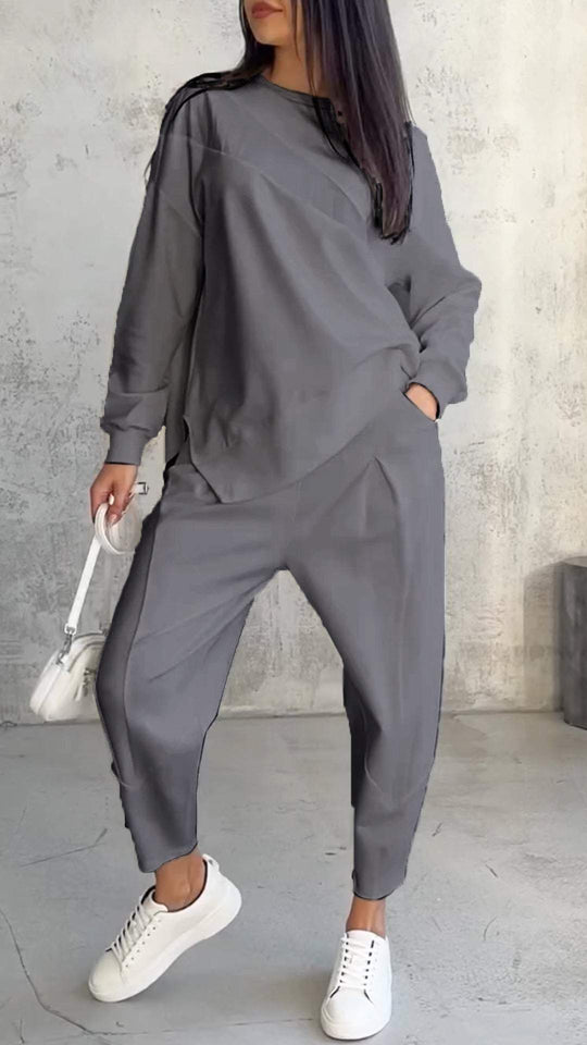 Babs | Yuvarlak Yaka ve Uzun Kollu İki Parça Set