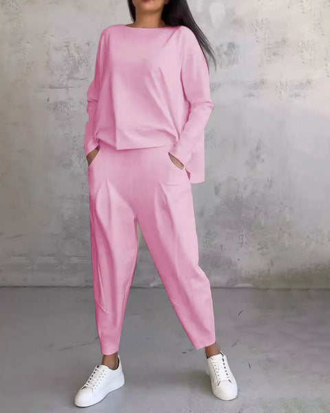 ALEGRA™ | UZUN KOLLU ÜST VE PANTOLON SETİ